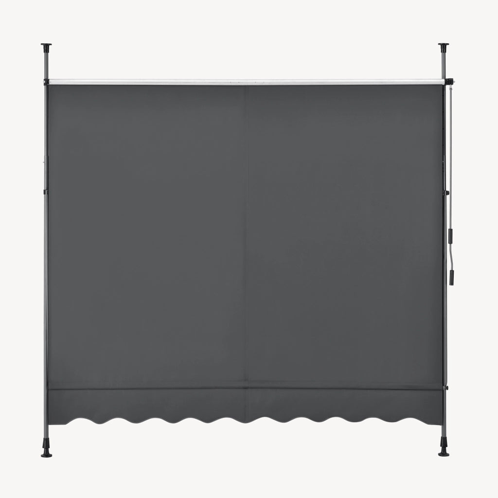 Tenda da Sole a Muro con Pali di Supporto Telescopici Parasole 150 x 120 cm (LxP) Grigio pro.tec