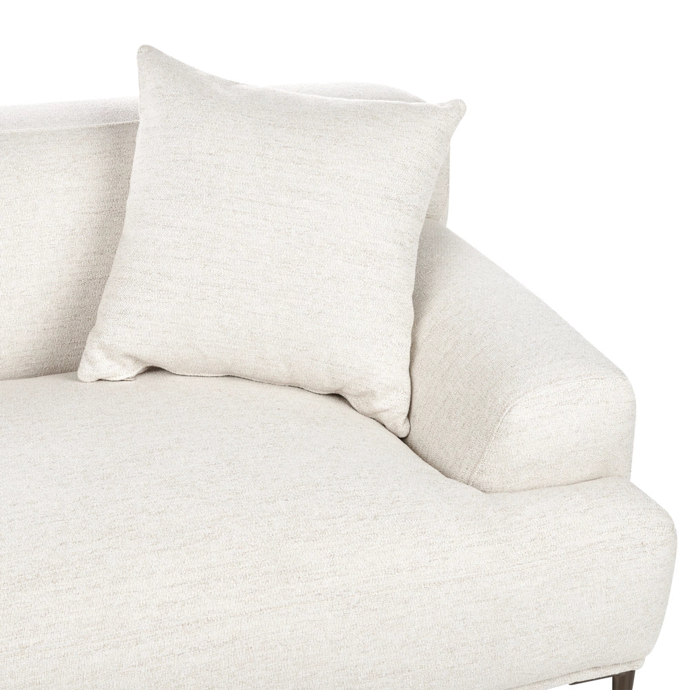 Divano a 3 posti in tessuto Beige chiaro Soggiorno Stile moderno Gambe in metallo