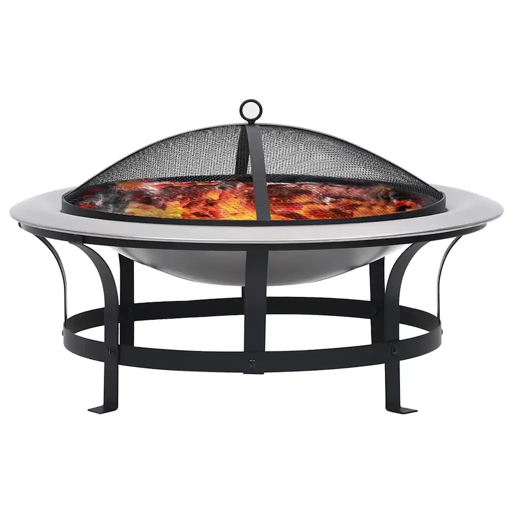 Braciere da Giardino con Griglia in Acciaio Inox 76 cm 46530