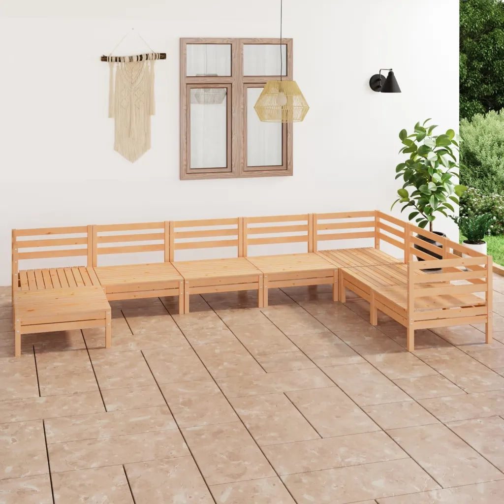 Set Salotto da Giardino 8 pz in Legno Massello di Pino 3082984