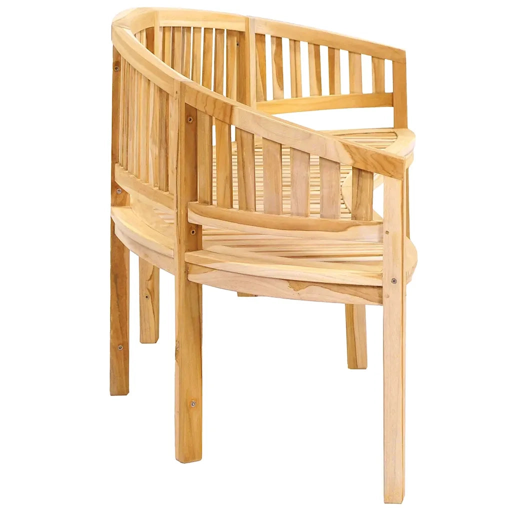 Panchina a Forma di Banana 200 cm in Legno Massello di Teak