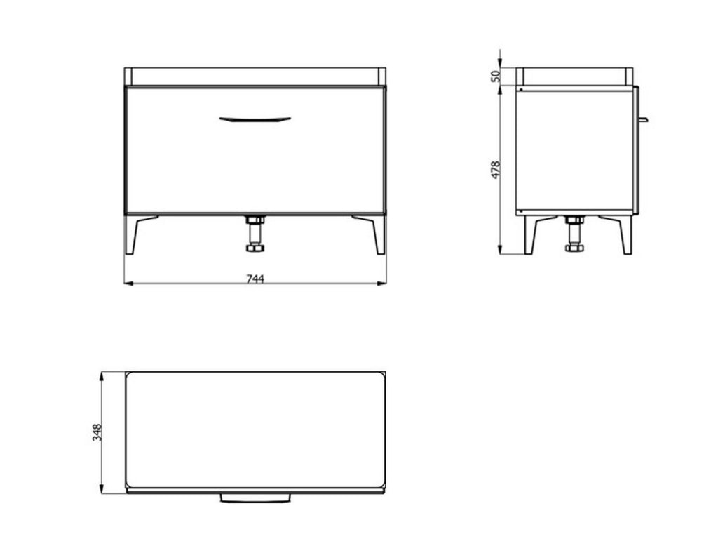 Ceranesi, Mobile da Ingresso un Ripiano, 74.5x35x53h cm Bianco