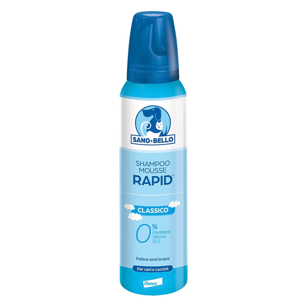 SHAMPOO MOUSSE PER CANE E CUCCIOLI 'RAPID' profumazione classic  - SANO E BELLO