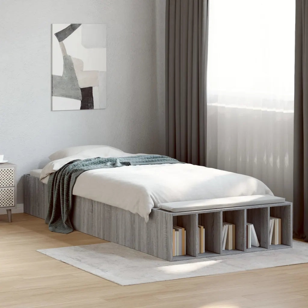 Giroletto-Struttura Letto Grigio Sonoma 90x200 cm in Legno Multistrato 373485
