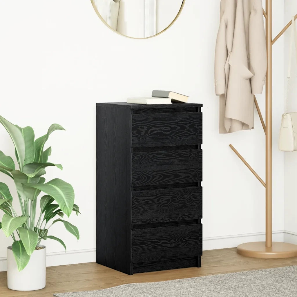 Credenza-Buffet-Armadio da cucina Rovere Nero 37,5x35x76 cm in Legno Multistrato 618525