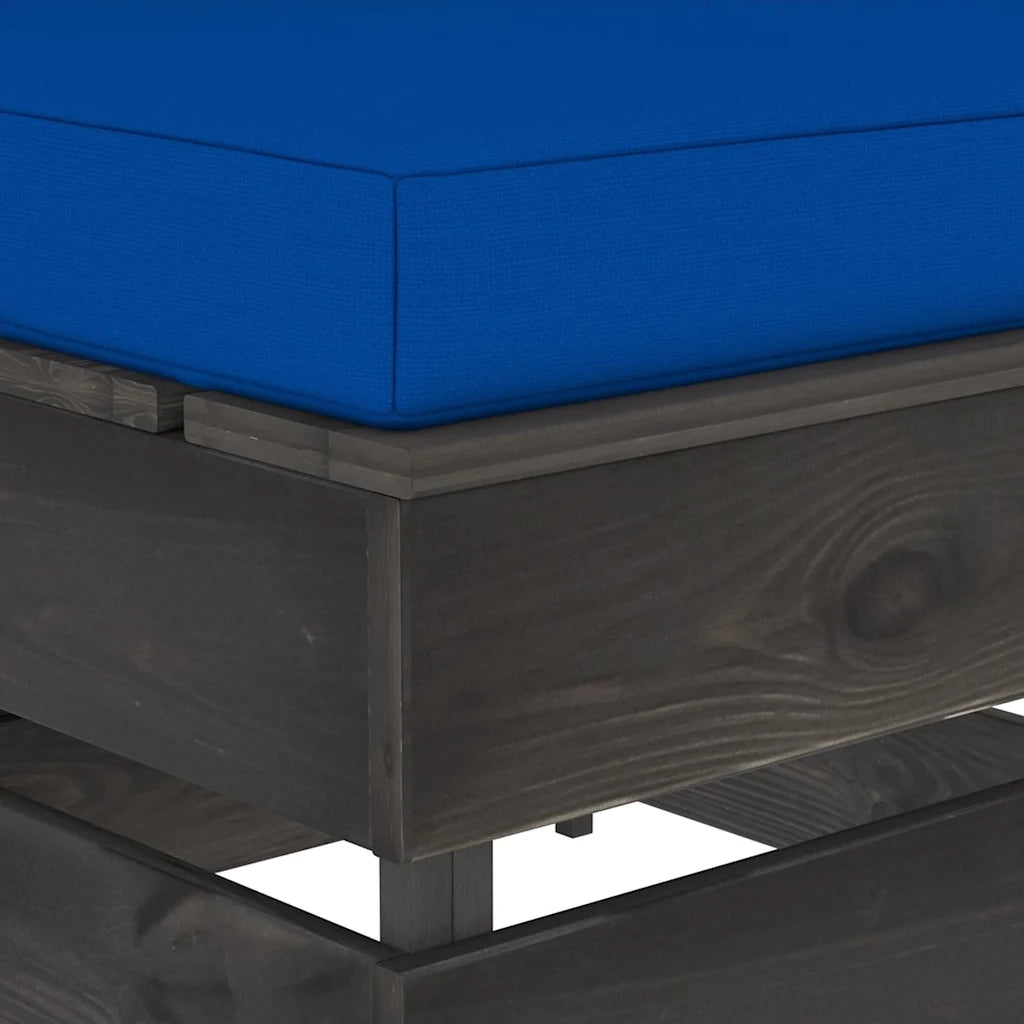 Divano componibile-Divano Centrale Modulare con Cuscini in Legno Impregnato Grigio 671495