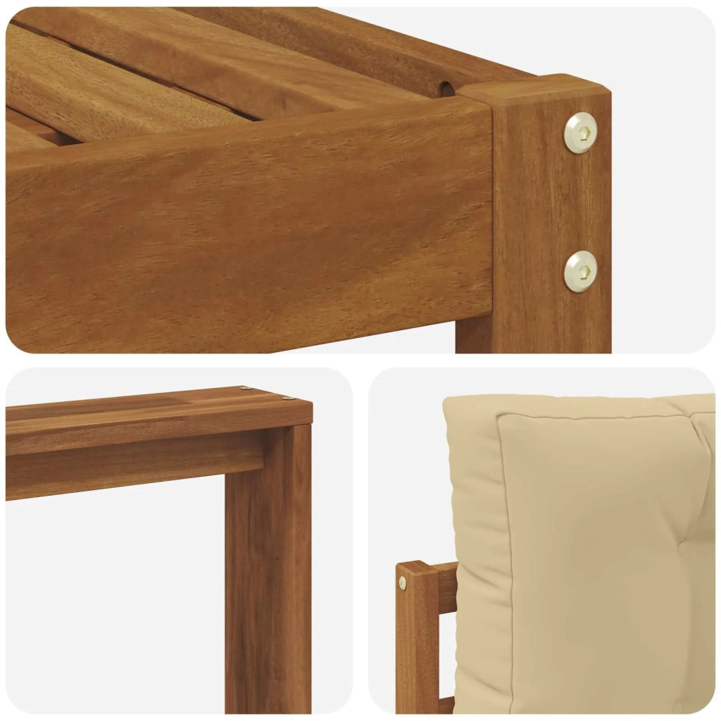 Set di divani da esterno con cuscino 9 pcs Naturale e Beige