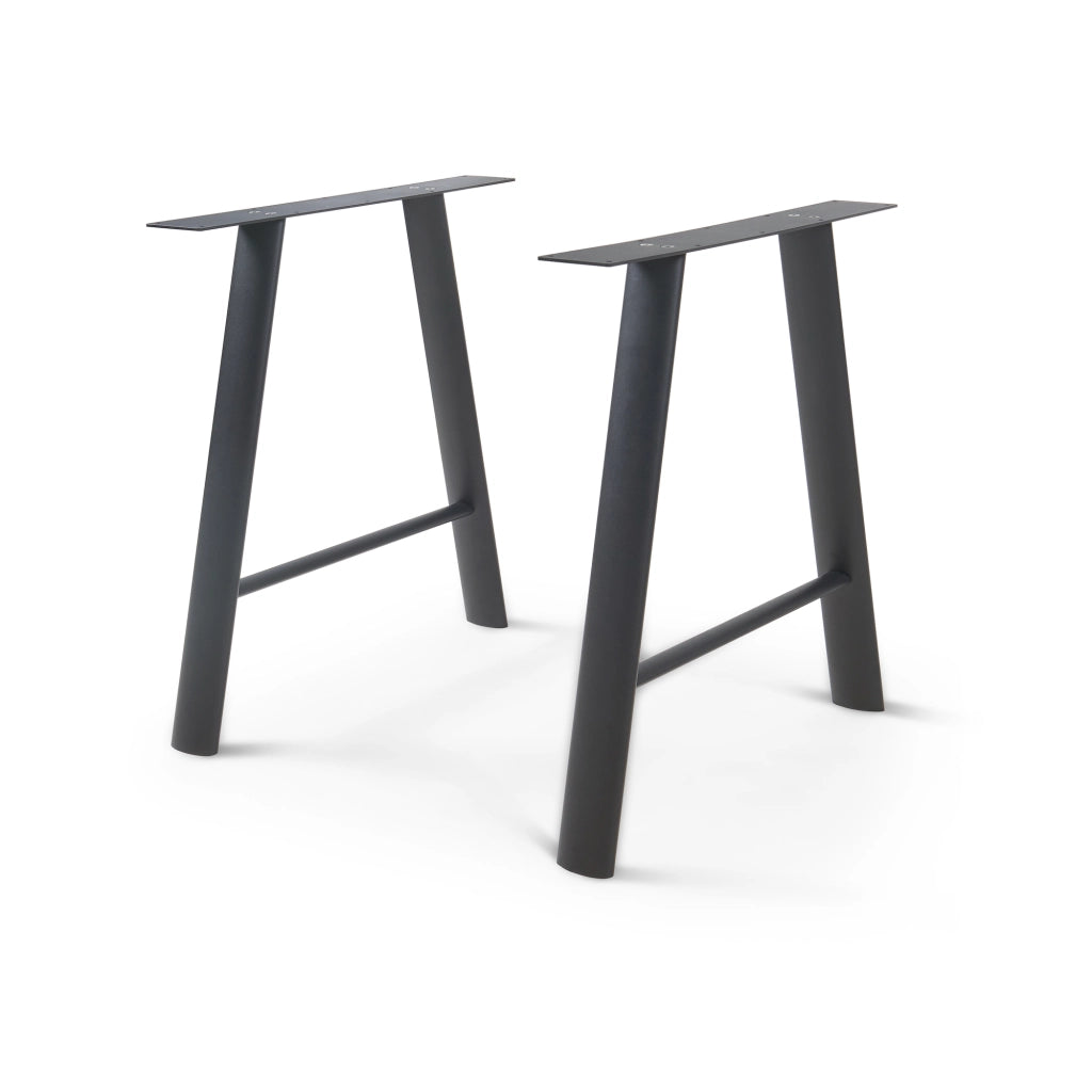 Set di 2 Gambe Hullem per Mobili 'Fai da Te' con Profili Ovali in Acciaio 72 x 70 x 10 cm - Nero [en.casa]