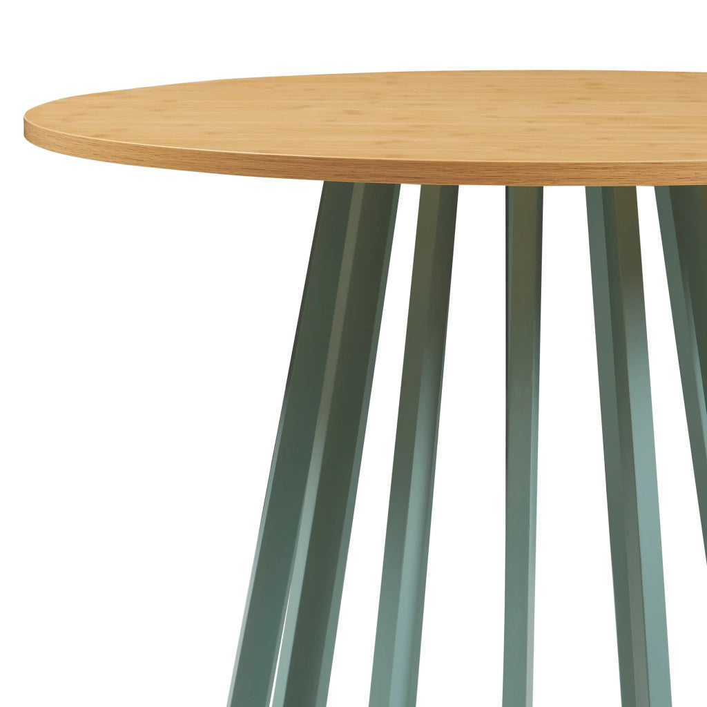 Tavolo da pranzo 76 x diametro 80 cm effetto rovere verde pastello 03_0011101