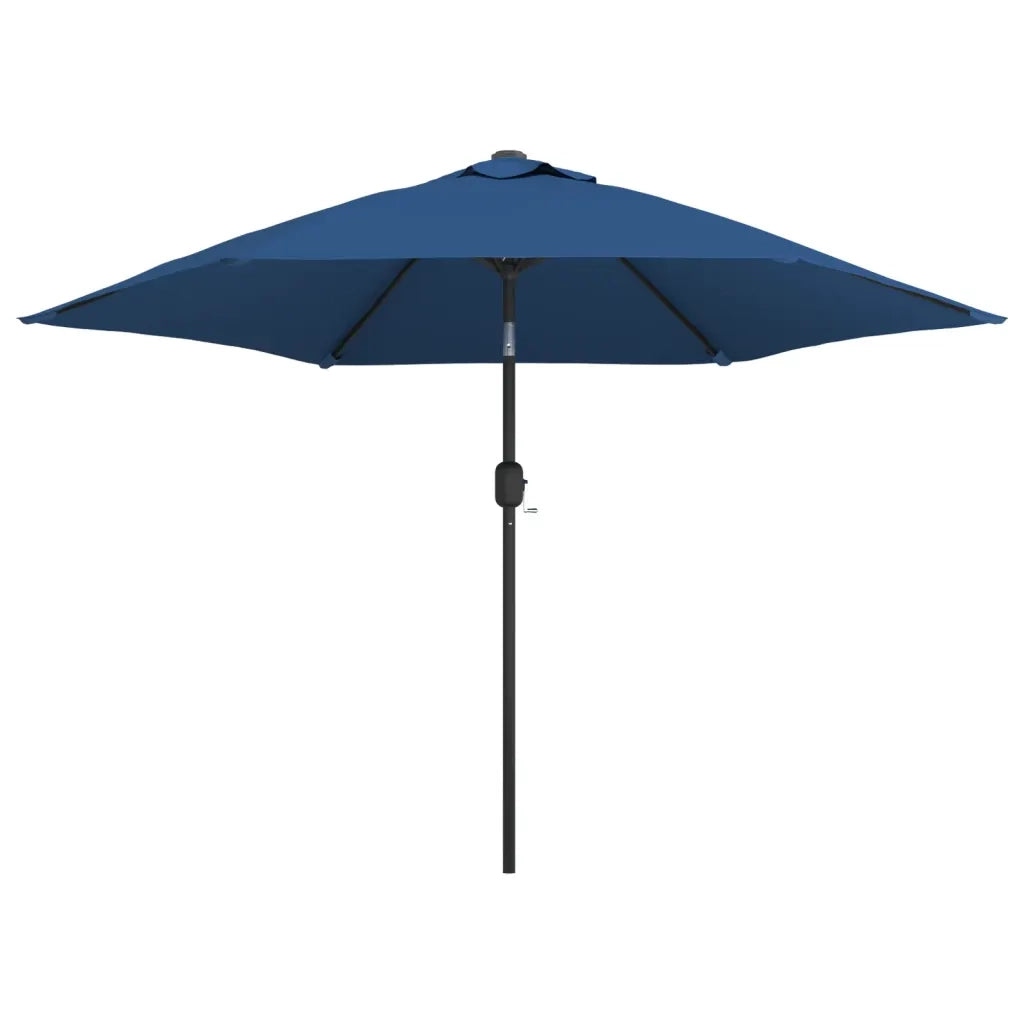 Ombrellone da Esterni con LED e Palo in Acciaio 300 cm Azzurro 47135