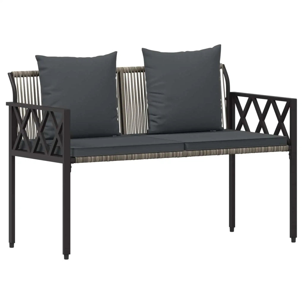 Set Mobili da Esterno 4 pcs Grigio e Grigio Scuro polyrattan 42025343