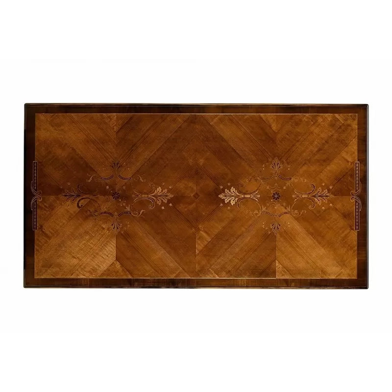 Tavolo fisso classico rettangolare legno intarsio bassano 240x128x78 - Mobili 2G