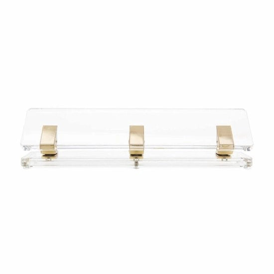 Perforatrice per firma a cera - trasparente - con dettagli dorati - 11" x 2,7" x 2,7