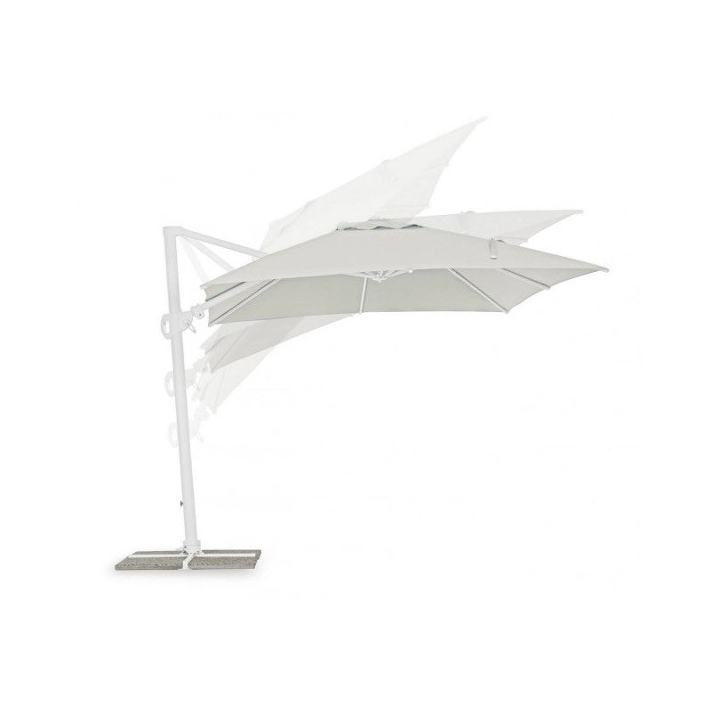 Ombrellone Eden con braccio bianco/legno naturale 3x3 m