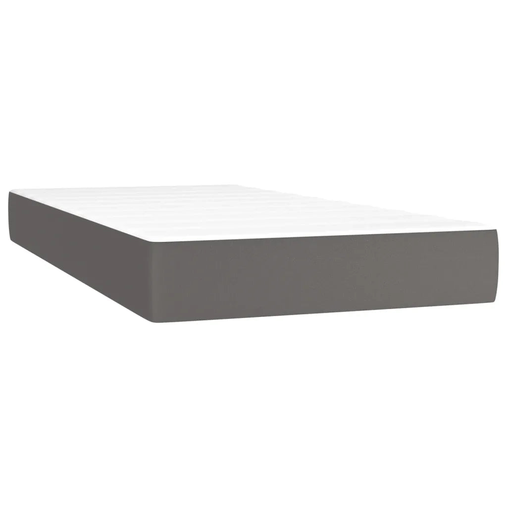 Giroletto Molle con Materasso e LED Grigio 90x200cm Similpelle 3135865