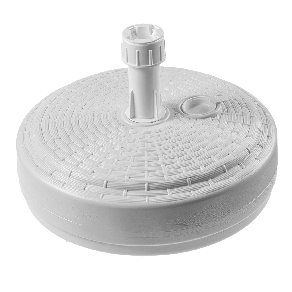 Base per ombrellone da giardino KADAX, rotonda, 39 cm, con peso, bianca
