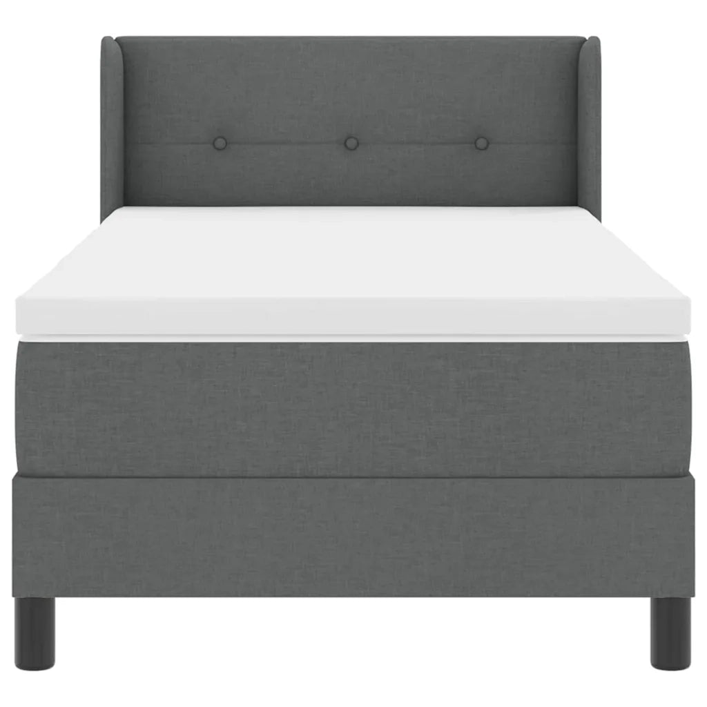 Letto a molle con testiera Grigio scuro 200 x 100 cm Tessuto 3341091