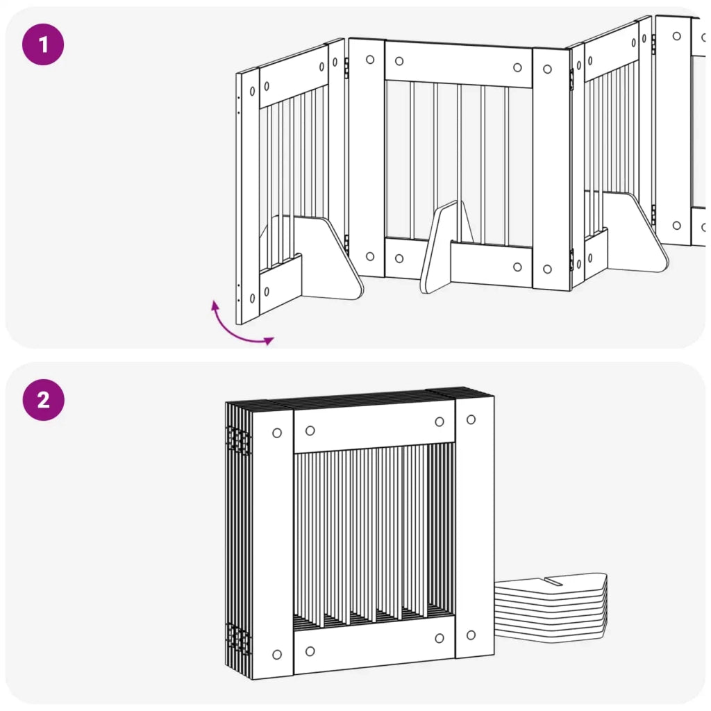 Cancello per cani con supporti 8 pz Grigio Sonoma 60 x 60 cm CFW8312655