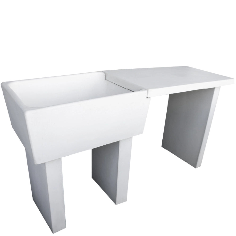 Pilozza lavabo calcestruzzo cemento serie ostuni incasso destra piano laterale *** misure 75 x 55 x h.30 cm, confezio...