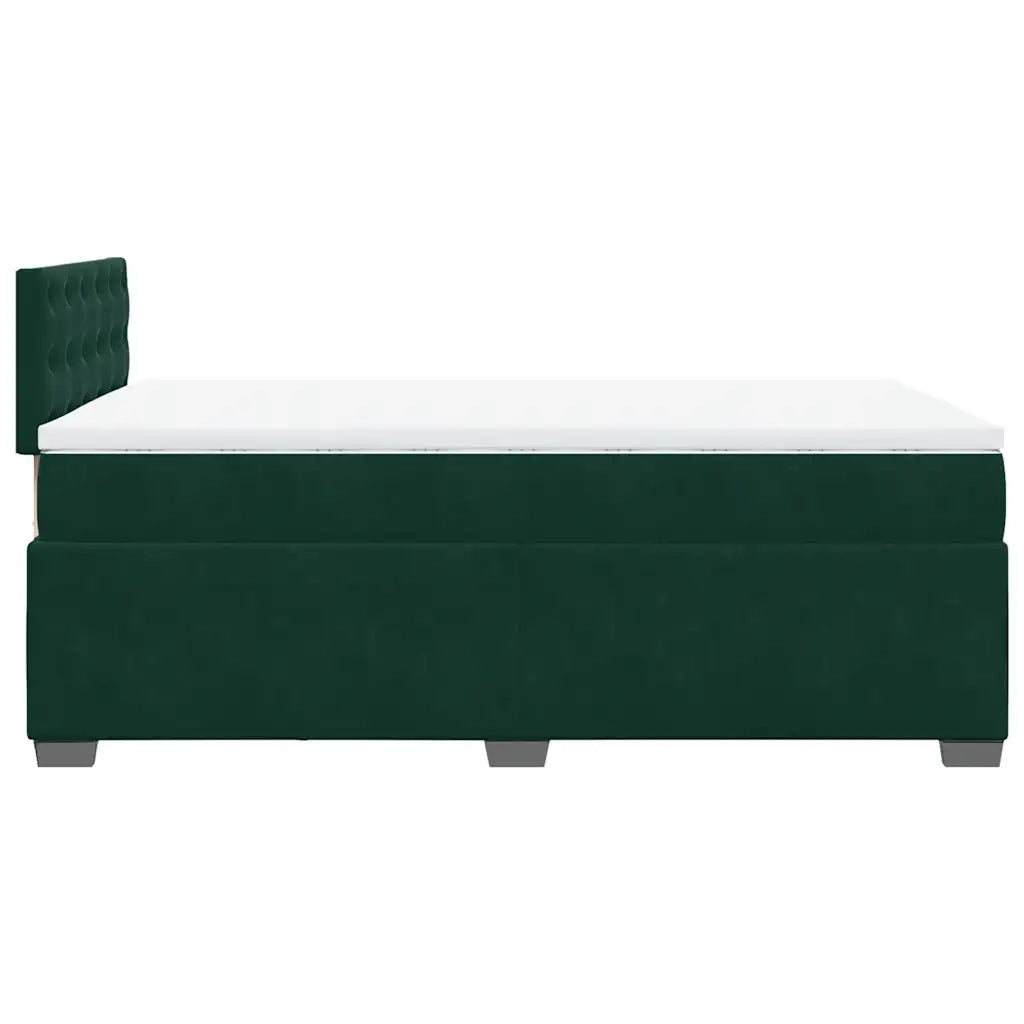 Giroletto a Molle con Materasso Verde Scuro 140x190 cm Velluto 3286303