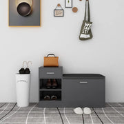 Panca Porta Scarpe Grigia 94,5x31x57 cm in Legno Multistrato 326743