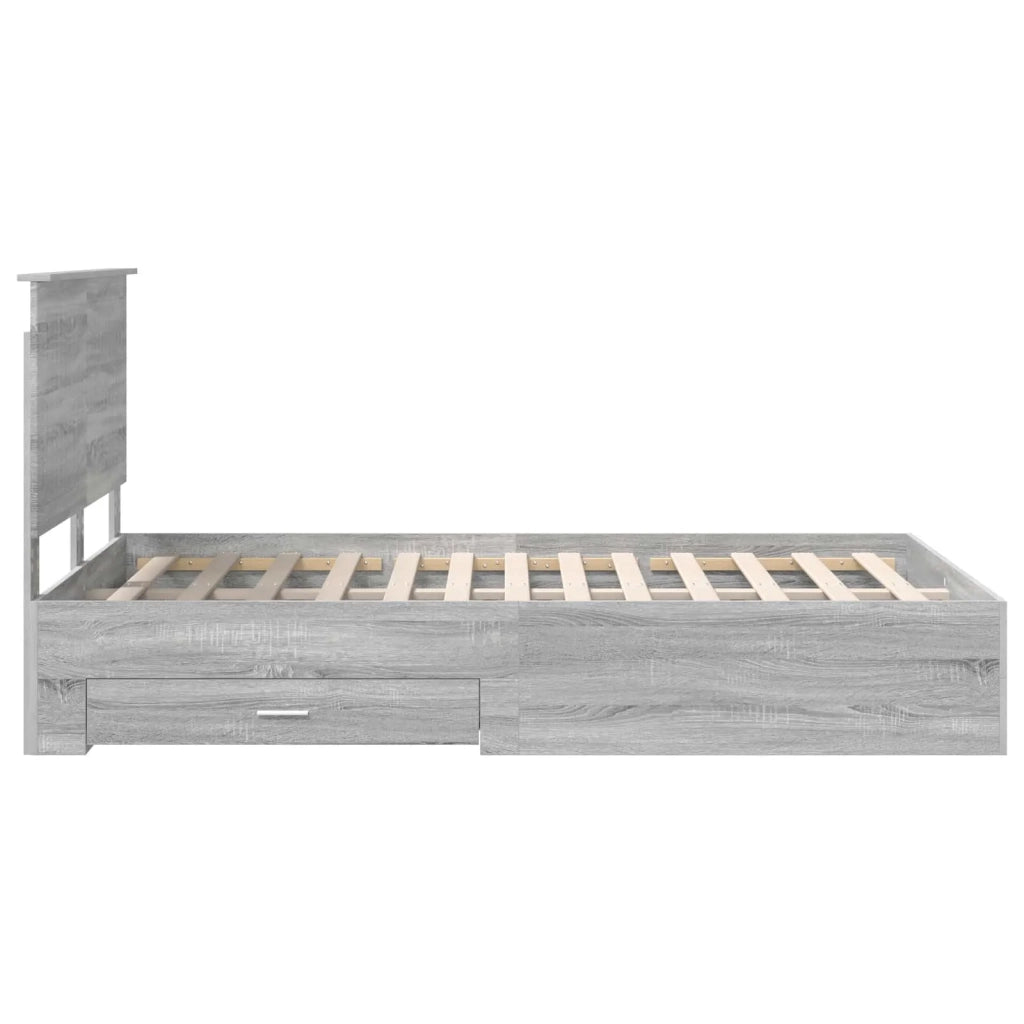Struttura del letto con testiera Grigio Sonoma 120 x 190 cm