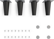 Piedi in legno nero opaco Clif Round 10 cm altezza HMF1 a forma rotonda conica versione retta - in legno massello di betulla - per sedie tavoli cassetti