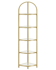 Libreria VALORA in vetro con 5 ripiani, oro - LGT810A01