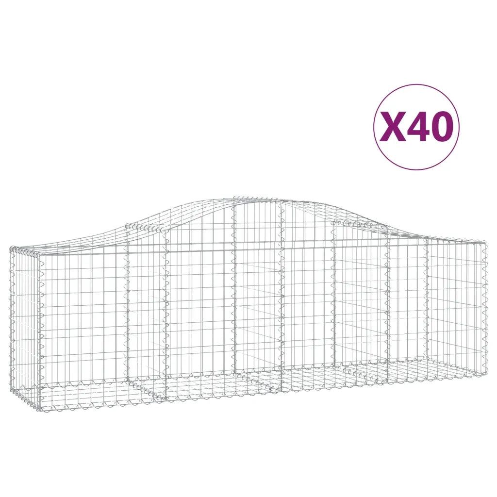 Cesti Gabbioni ad Arco 40 pz 200x50x60/80 cm Ferro Zincatocod mxl 123861