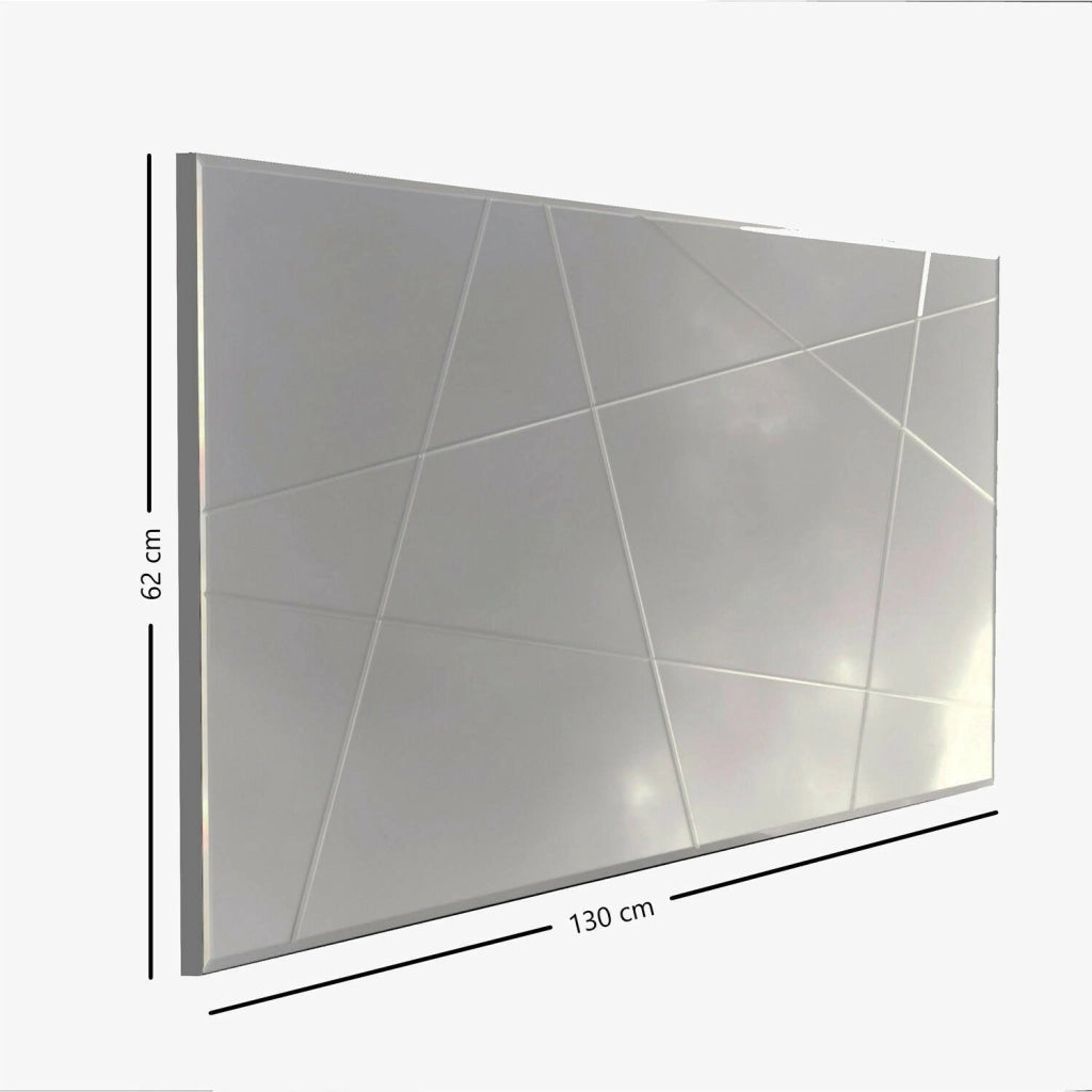 Thalatte, Specchio Materiale Struttura in Legno Nobilitato, 2.2x62h cm Argento