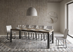 Tavolo Allungabile 140-244x90x77 cm Linea Tortora Telaio Antracite