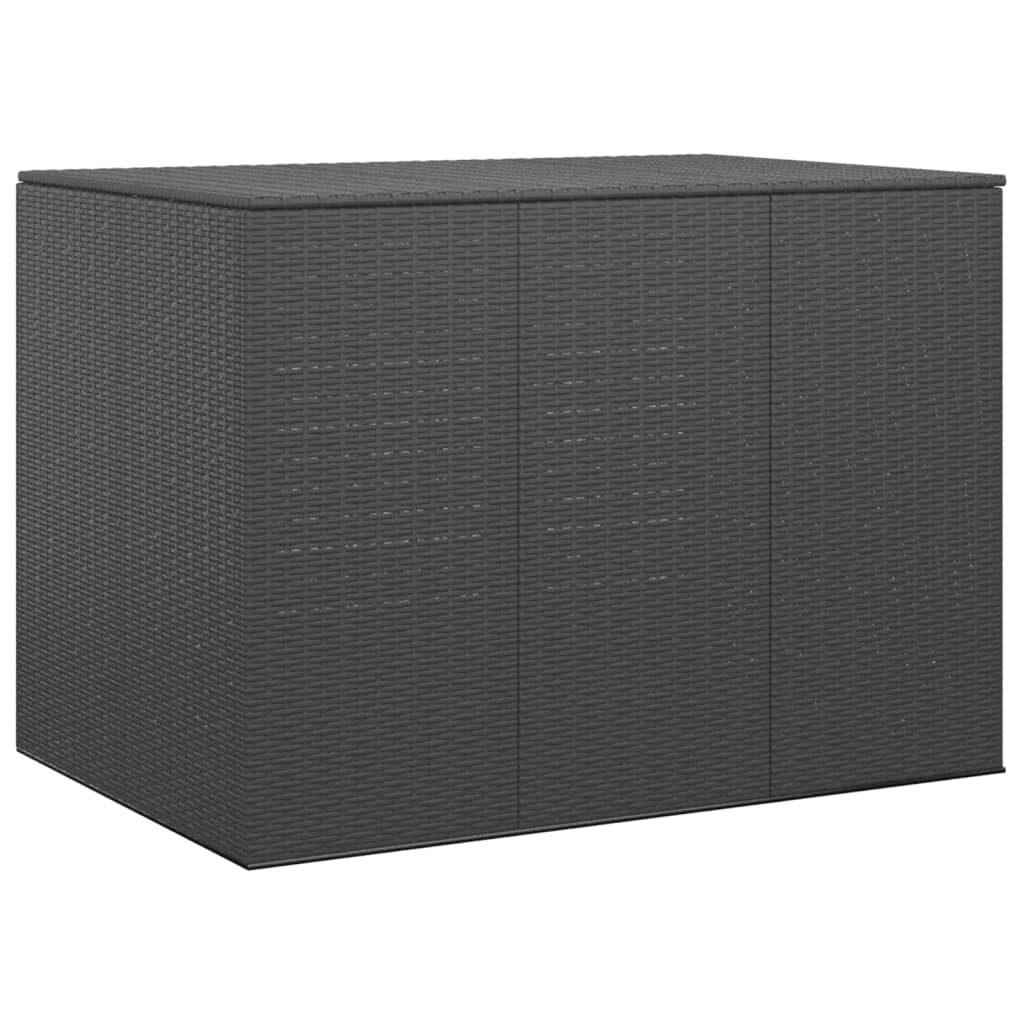 Contenitore da giardino in resina di vimini/cuscino 145 x 100 x 103 cm nero 02_0013163