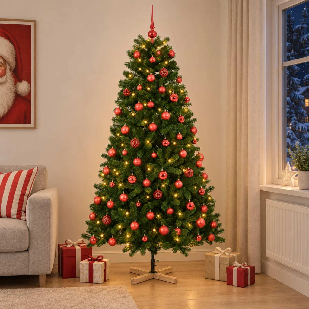Albero di Natale artificiale con palline 240 cm 300 LED 3461409