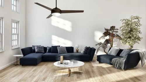 Vam Ventilatore da soffitto bronzo 132 cm luce 2xE27 & Telecomando con Sensore Temperatura