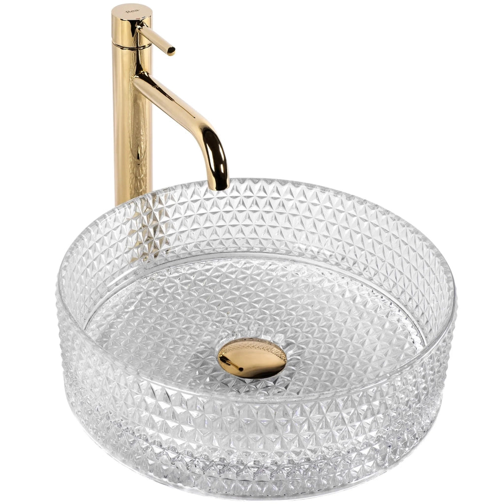 Lavabo Da Appoggio Rea Cristal Transparent
