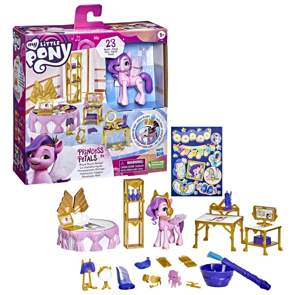 My Little Pony: Una Nuova Generazione, Royal Room Reveal di Princess Pipp Petals, Pony da 7,5 cm, Giocattolo rivelato da