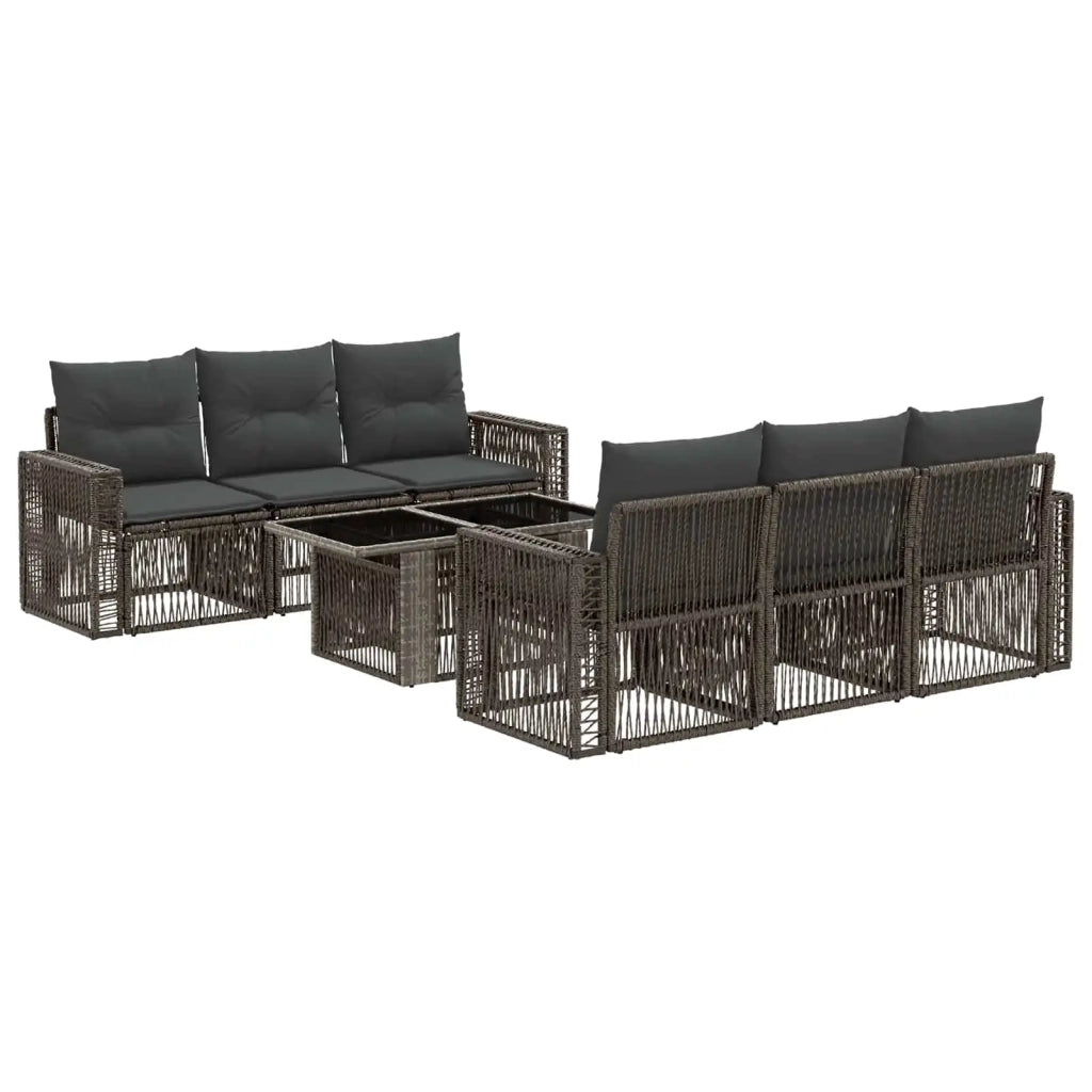 Set Divano da Giardino 7 pz Grigio e Grigio Scuro polyrattan 3436748