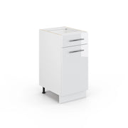 Mobiletto base per cucina Fame-Line Bianco lucido/Bianco 40 cm senza piano di lavoro Vicco
