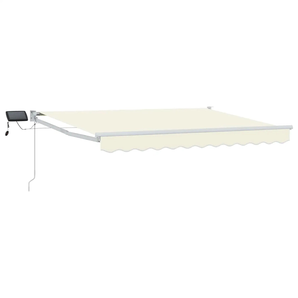 Tenda da Sole | Tenda retrattile manuale con LED Crema e Bianco 3,5 x 2,5 m