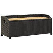 Panca da giardino mobili da esterno per patio contenitore da giardino per terrazza 120 cm resina intrecciata nera 02_0011805