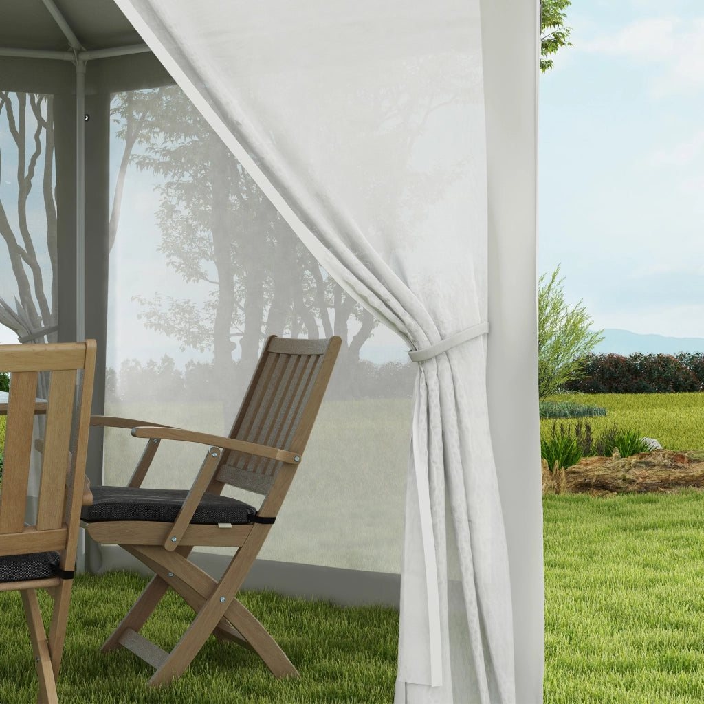 Gazebo da Giardino 6 Angoli ¨C Zephmum ¨C Creme 394x341x250 cm