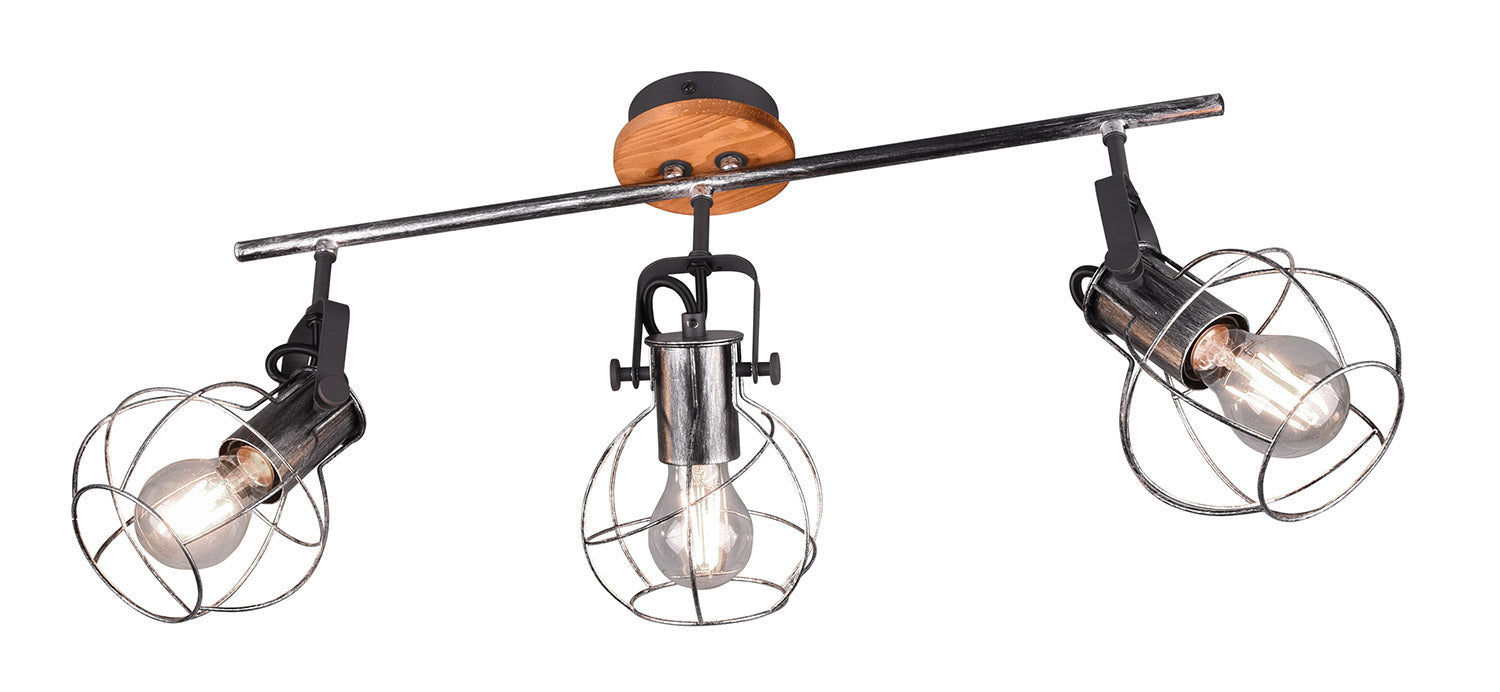 Plafoniera da Interno Attacco E27 in Metallo argento anticato