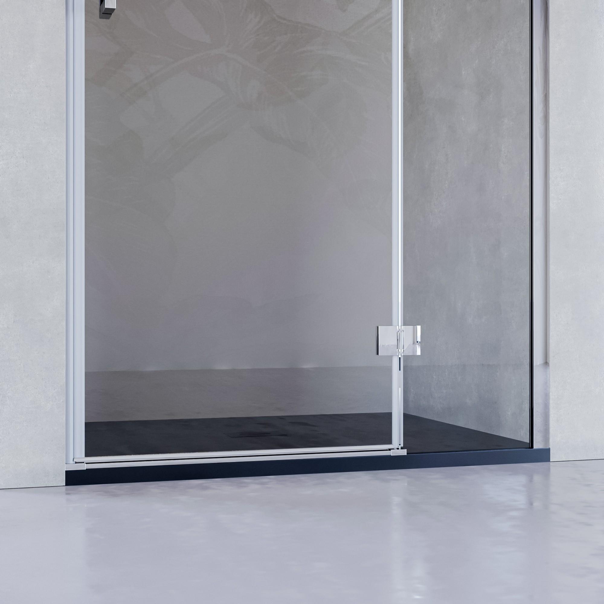 Porta Parete Doccia 100 cm 1 Anta Battente in Cristallo Trasparente 8mm H195 Bonussi Isabel