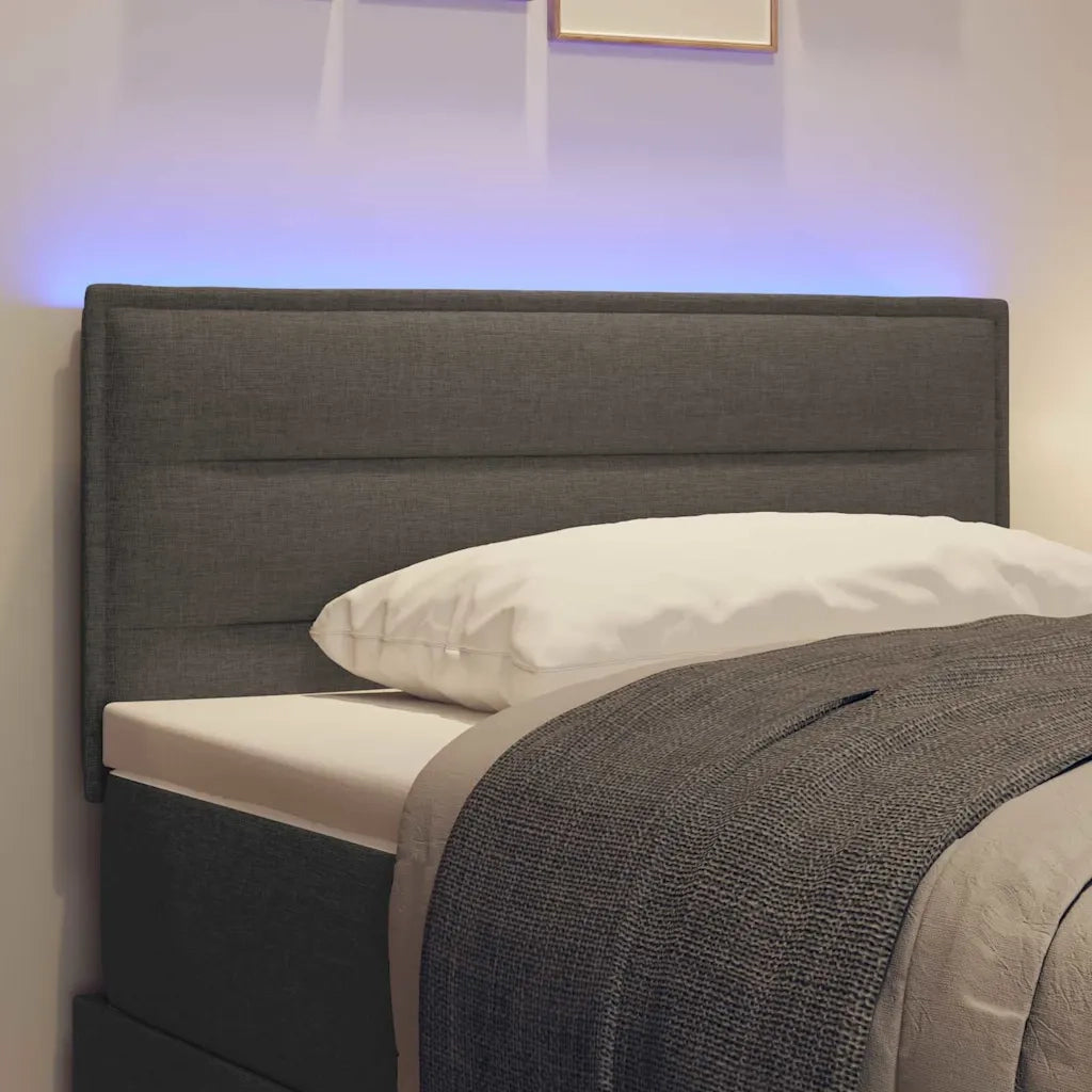 Testiera LED con strisce LED Grigio scuro 100 cm Tessuto 3337979