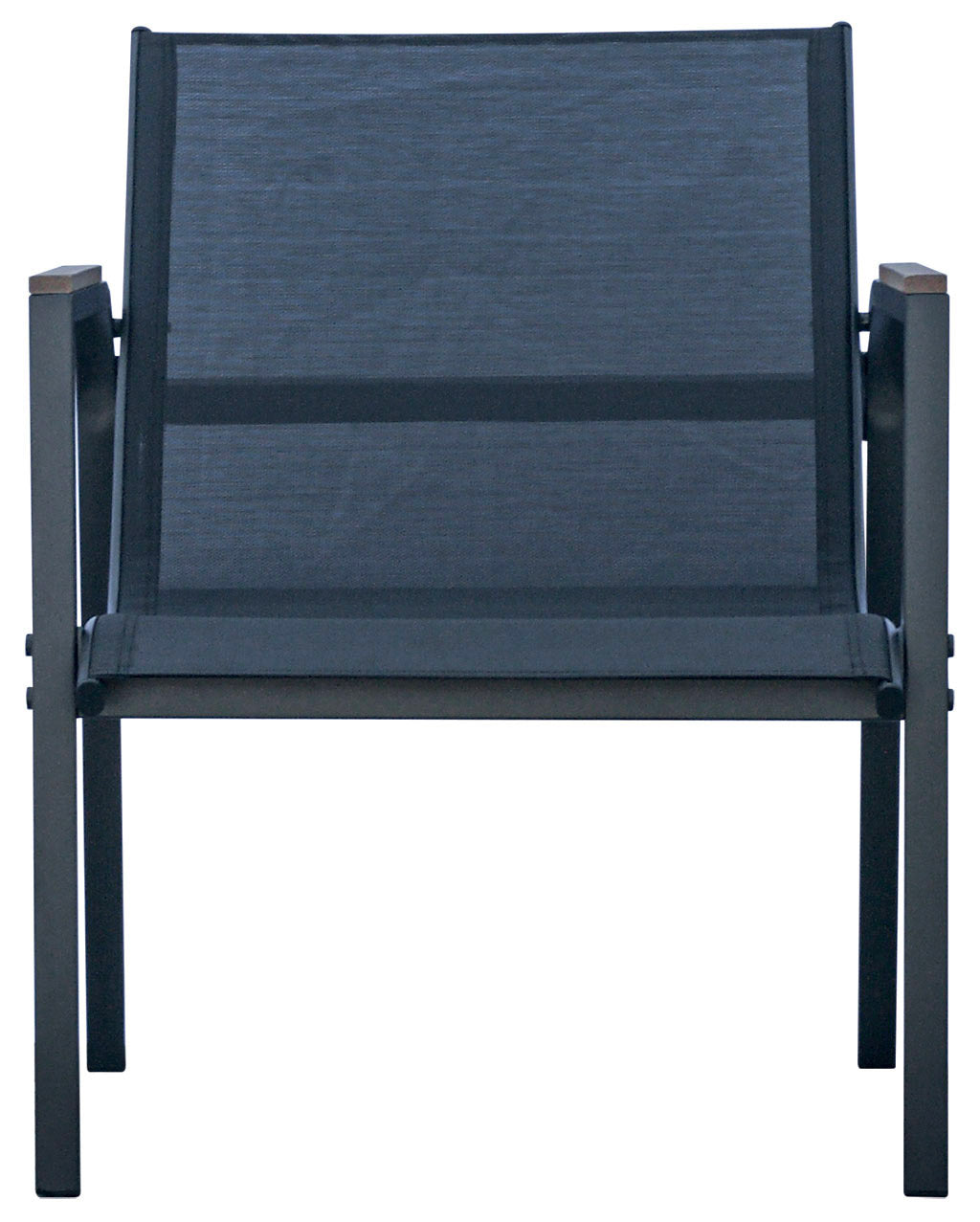 Set Salotto da Giardino Divano 2 Poltrone e Tavolino Tarquinia in Ferro e Textilene Antracite