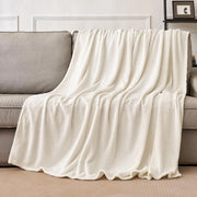 Bianco Fluffy Deken per Cuscino 150x200 cm Felpa Microfibra Plaid per Sdraio e Sedia