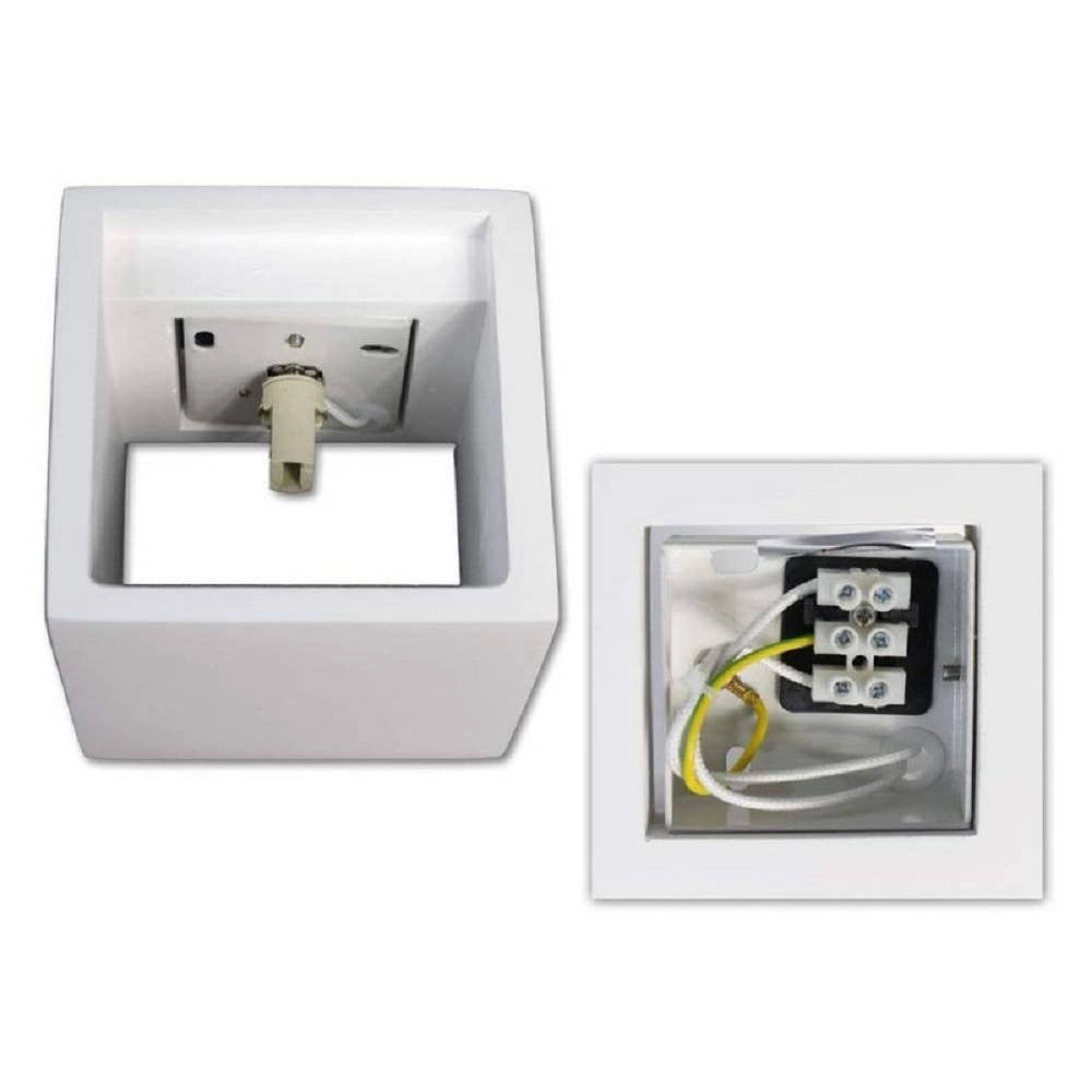 Trade Shop - Applique Da Parete In Gesso A Cubo Up E Down Verniciabile Lampada G9 Moderno Gs-e15 -