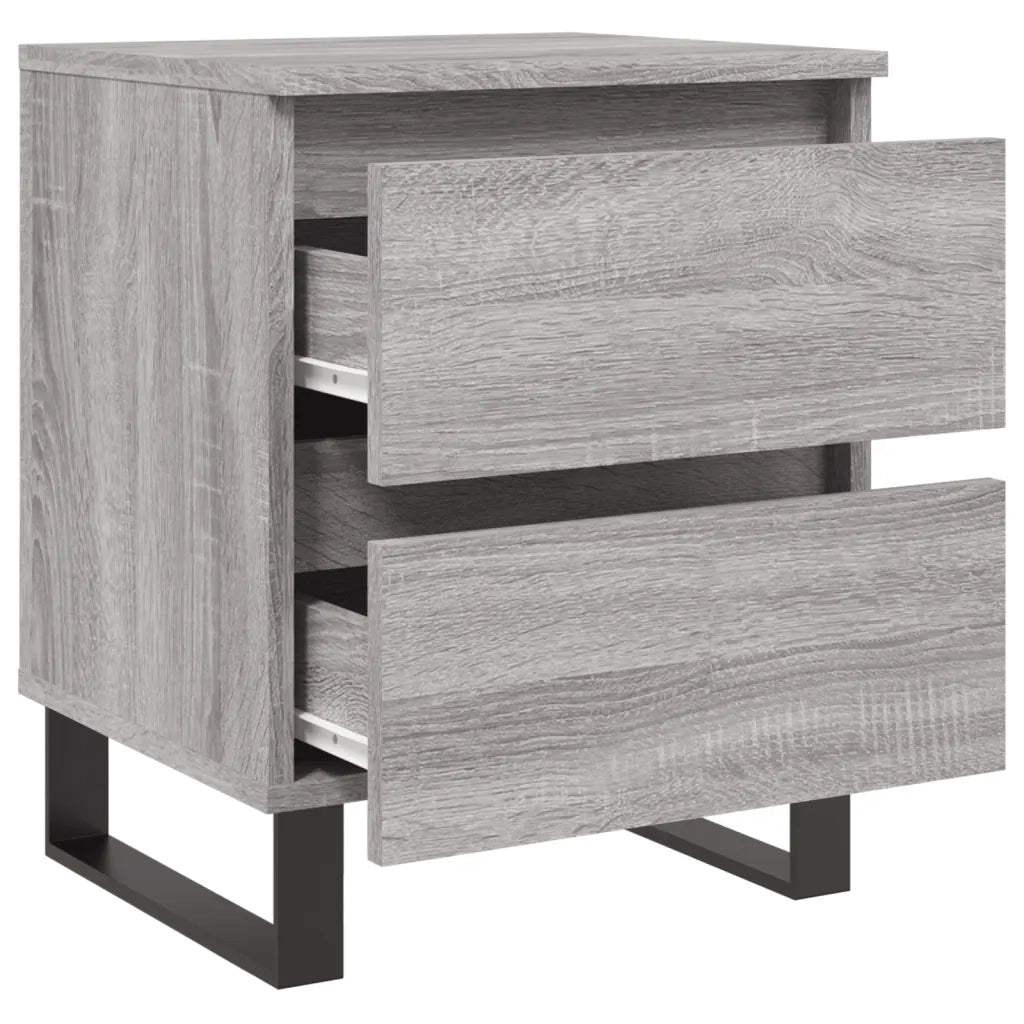 Comodini 2pz-Set di 2 Tavolino da notte Grigio Sonoma 40x35x50 cm in Legno Multistrato 606404