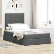 Letto con contenitore e materasso Grigio scuro 120 x 200 cm