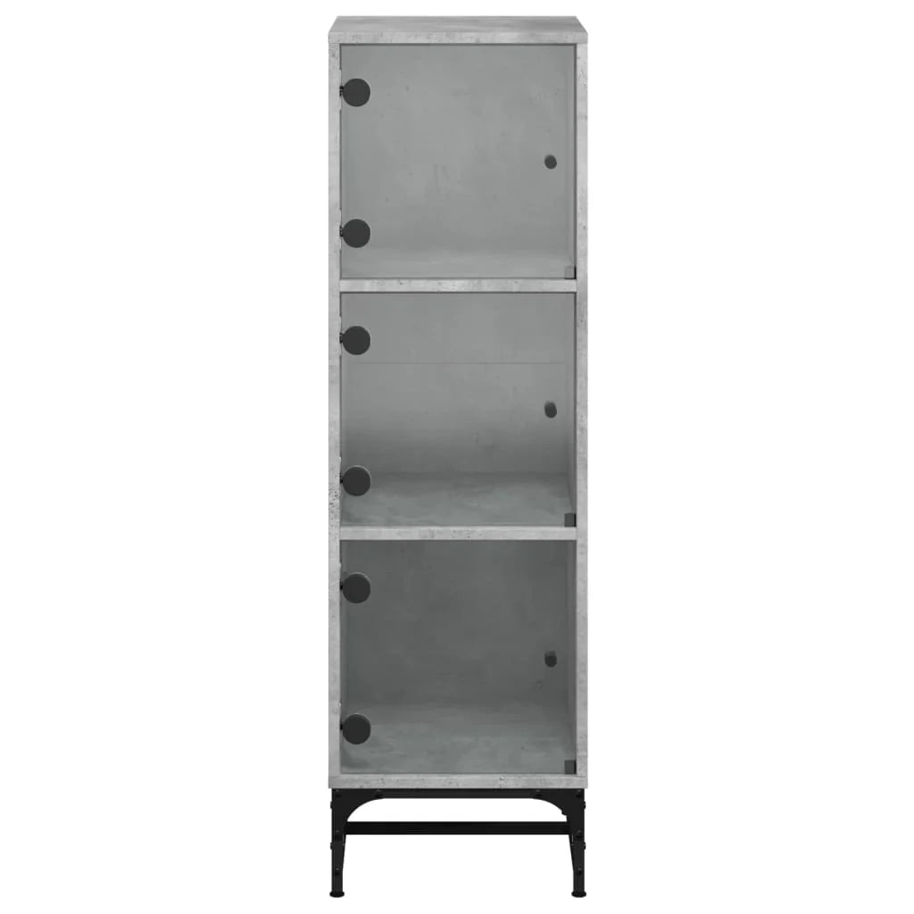 Credenza buffet cassettiera mobile contenitore organizer cucina soggiorno soggiorno con ante in vetro 35 x 37 x 120 cm grigio 02_0030119